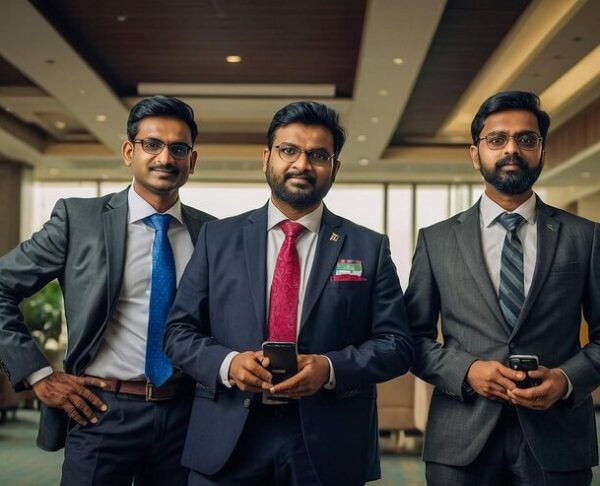 three-men-stand-lobby-one-which-has-name-tag-his-neck_1206963-28144